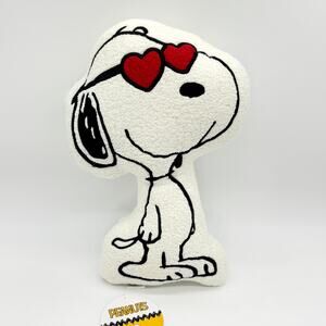 Peanuts Snoopy Wearing Heart Shaped Sunglasses Valentine’s Sherpa Pillow NEW